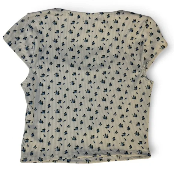 NWT Live In The Moment Large Blue Floral Crop Top Y2K Grunge - Picture 2 of 5
